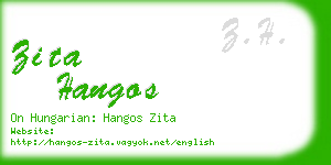 zita hangos business card